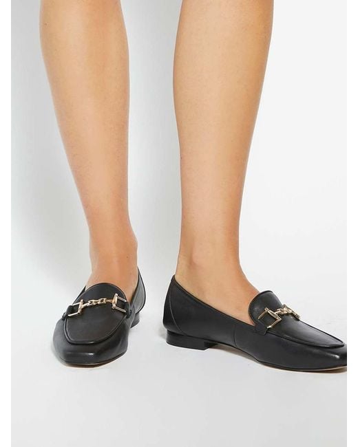 Dune Gray Leather Grained Branded Snaffle Trim Loafers