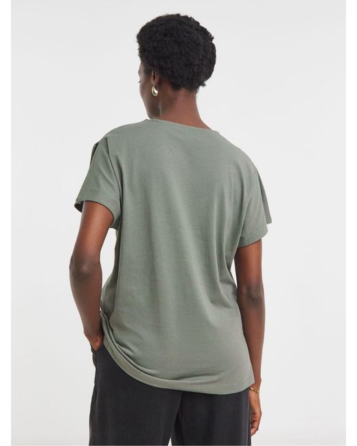 JD Williams Gray Crew Neck Split Sleeve Cotton T-Shirts 2 Pack