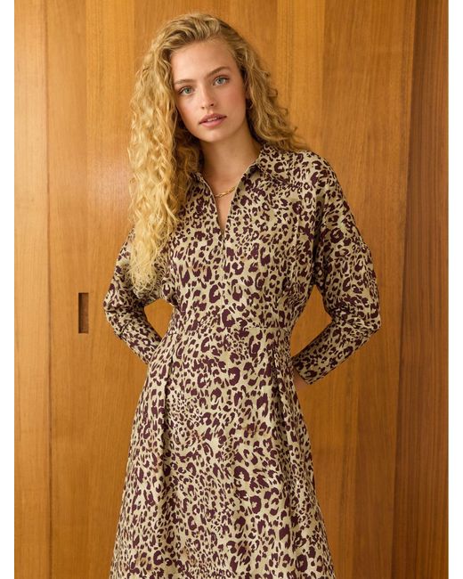 Baukjen Brown Leanne Printed Midi Dress