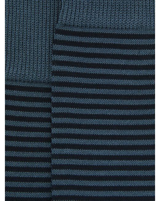 Reiss Stripe - Airforce Blue/ Navy Mario Stripe Cotton-blend Striped Socks, S/m for men