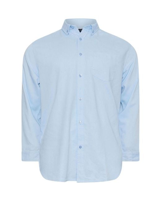 BadRhino Big & Tall Blue Long Sleeve Oxford Shirt for men