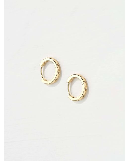 FatFace Natural Fatface Gem Huggie Hoops Earrings