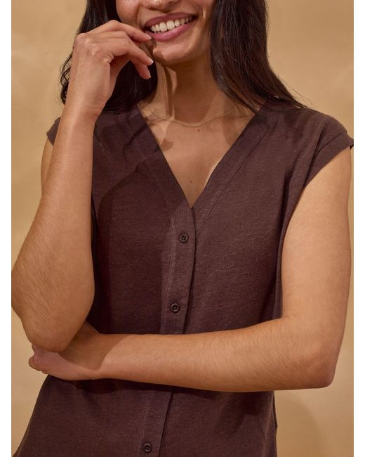 Celtic & Co. Brown Button Through Top
