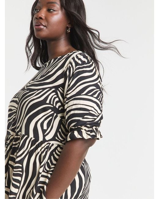 Simply Be Black Printed Pocket Midi Dress