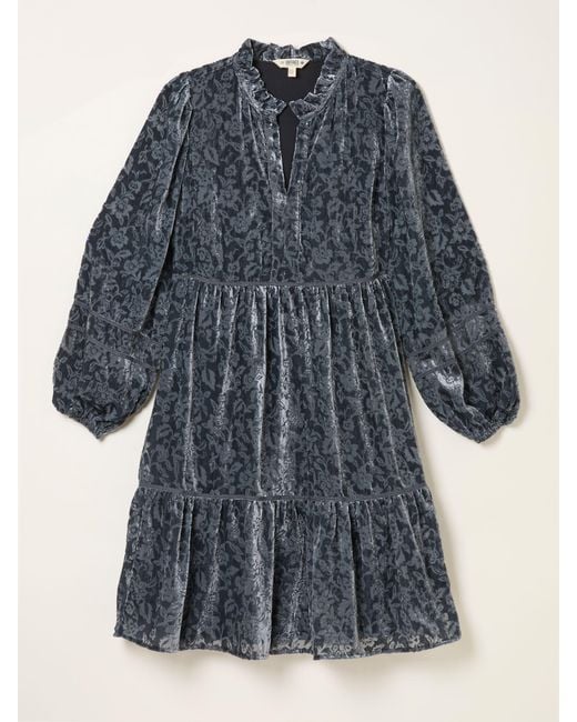 FatFace Blue Fatface Riley Devore Mini Dress