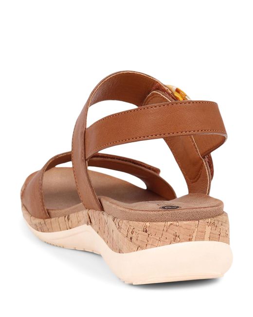 Pavers Brown Touch Fasten Platform Sandals