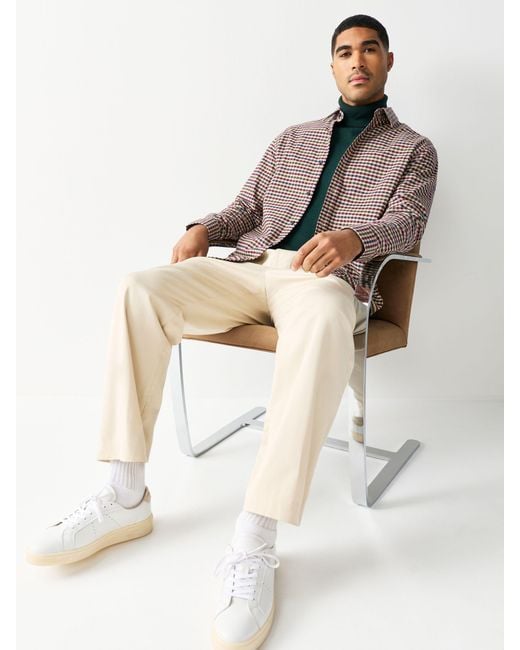 Next Brown Check Soft Touch Long Sleeve Shirt for men