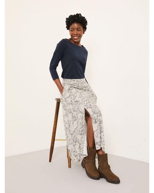 FatFace Natural Fatface Skye Midi Skirt