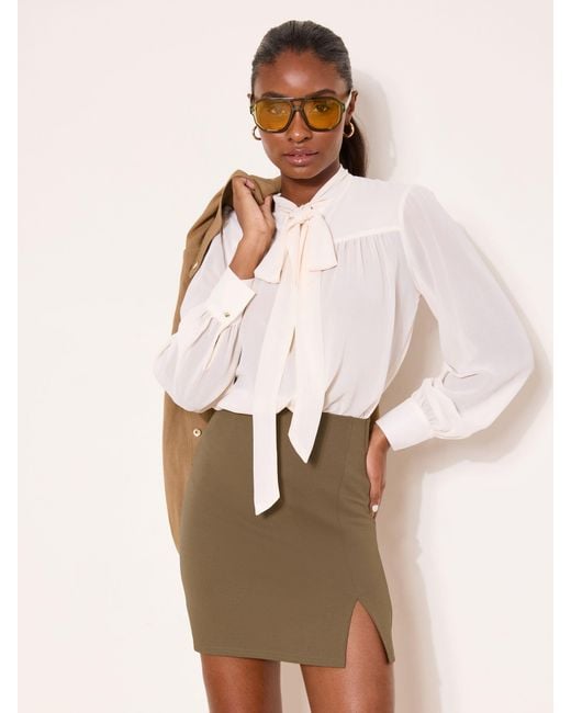 Lipsy Green Split Side Mini Skirt