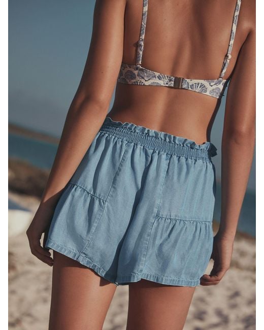 Next Blue Tencel Shorts