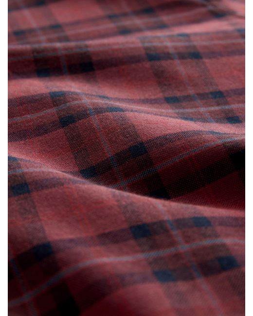Next Red Long Sleeve Check Stretch Oxford Shirt for men