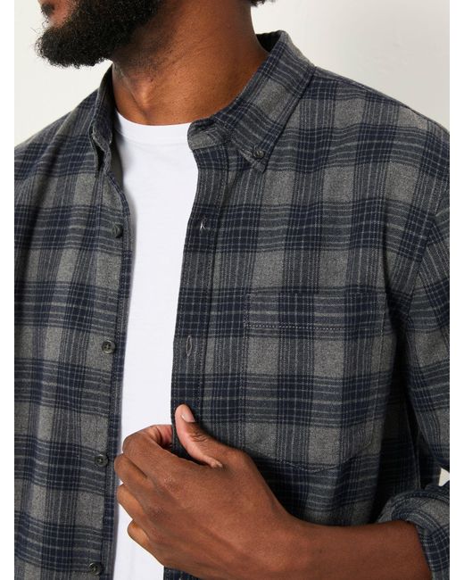 FatFace Blue Fatface Scole Long Sleeve Check Shirt for men