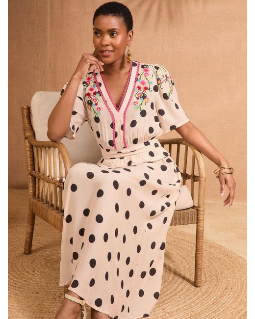Love & Roses Women's Brown Embroidered V-Neck Short Sleeve Midi Dress - eharrisgallery.com Love & Roses Women's Brown Embroidered V-Neck Short Sleeve Midi Dress - eharrisgallery.com