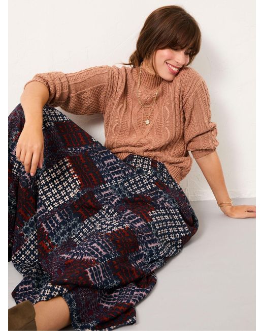 FatFace White Fatface Blanket Maxi Skirt