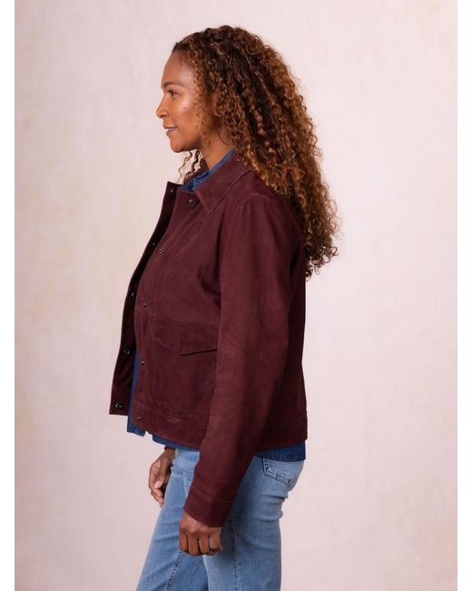 Lakeland Leather Purple Southey Suede Jacket