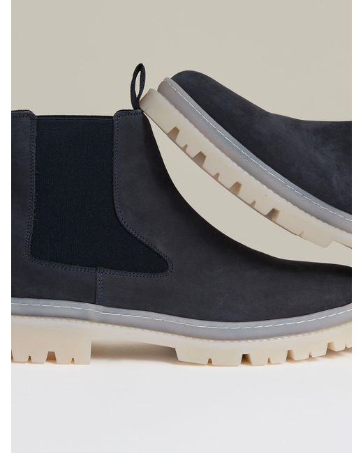 Reiss Garry Suede Contrast Sole Chelsea Bootseu 44 (Uk 10) in Blue für Herren