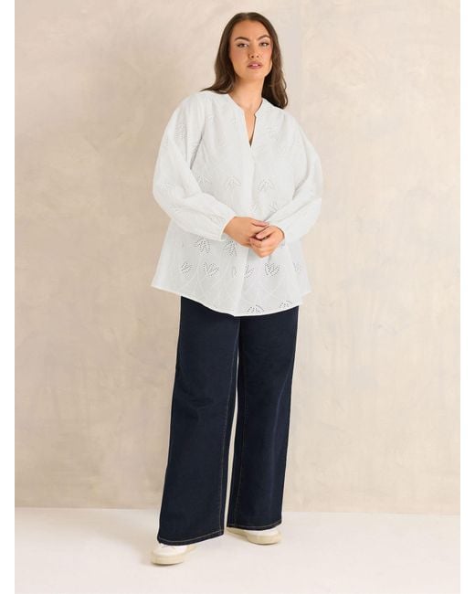 Evans White Embroidered Top