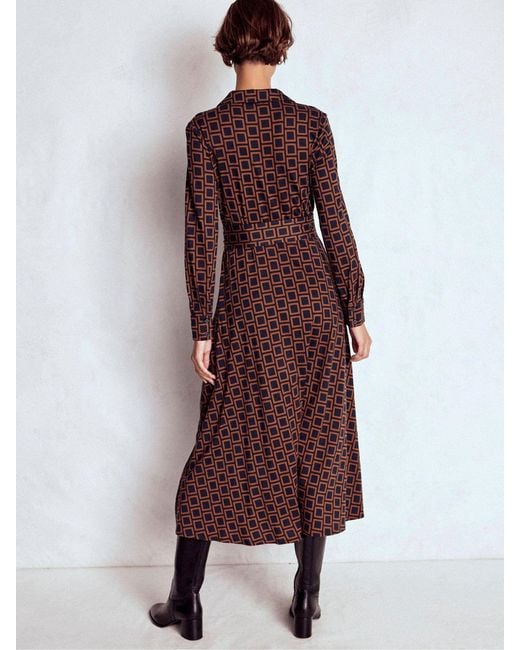 Boden Brown Marcia Jersey Shirt Dress