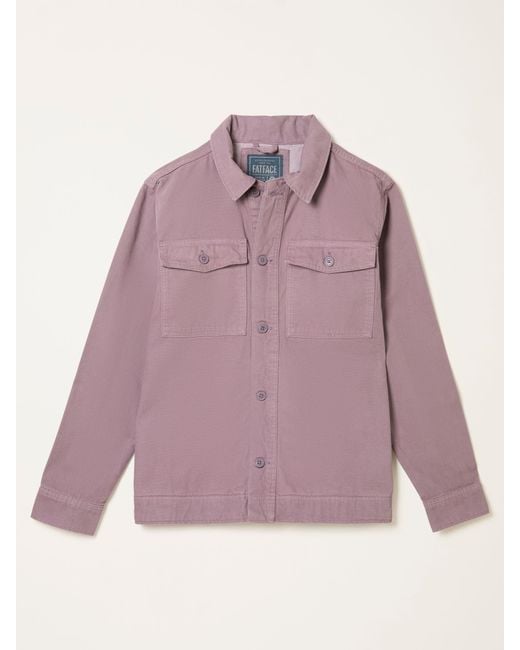 FatFace Purple Fatface Dusky Canvas Two Pocket Worker Jacket for men