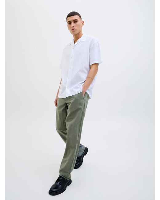 Jack & Jones Green Regular Fit Chino Trousers for men