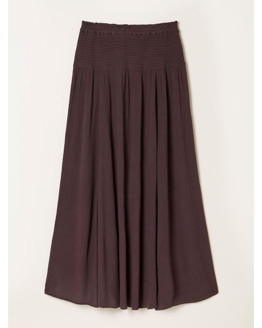 FatFace Natural Fatface Harper 100% Cotton Pleated Maxi Skirt