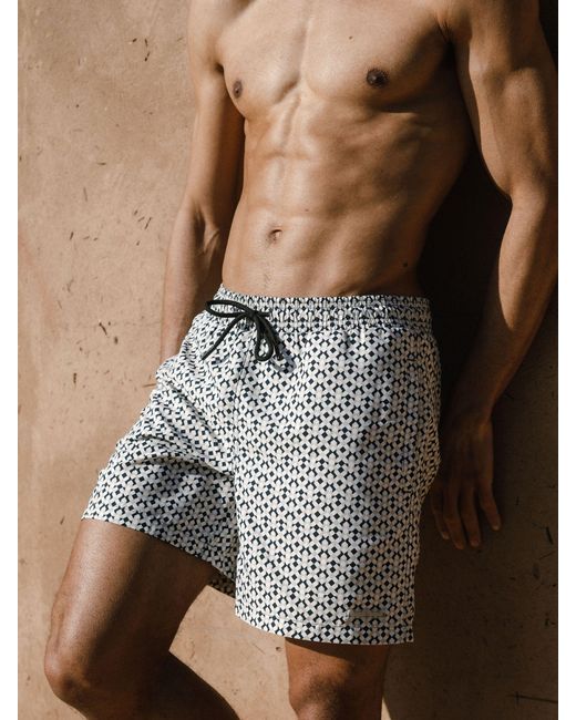 Chelsea Peers Gray Flamingo Print Swim Shorts for men