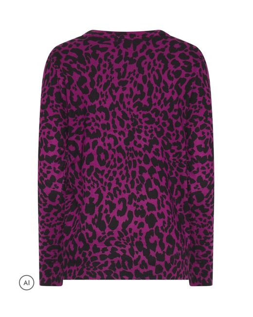M Com Purple Animal Printed Jumper