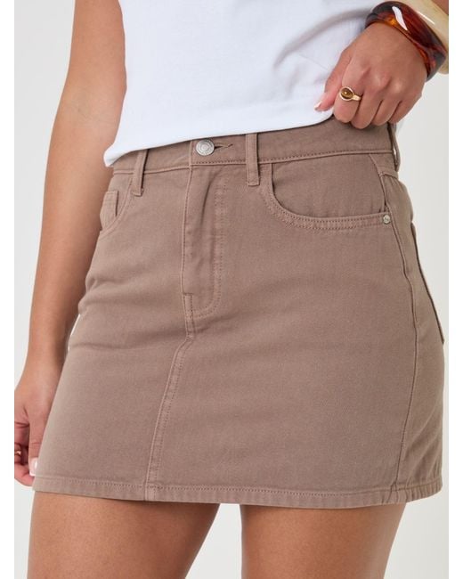 Threadbare White Denim Mini Skirt