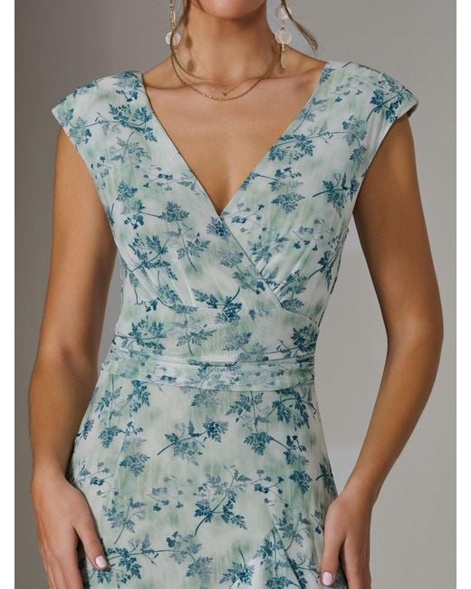 Jolie Moi Green Sleeveless Ruffle Midi Dress