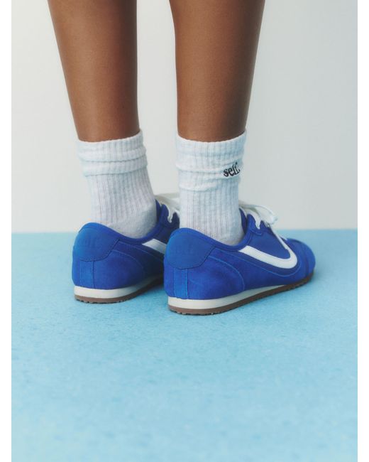 Self Blue Slim Trainers