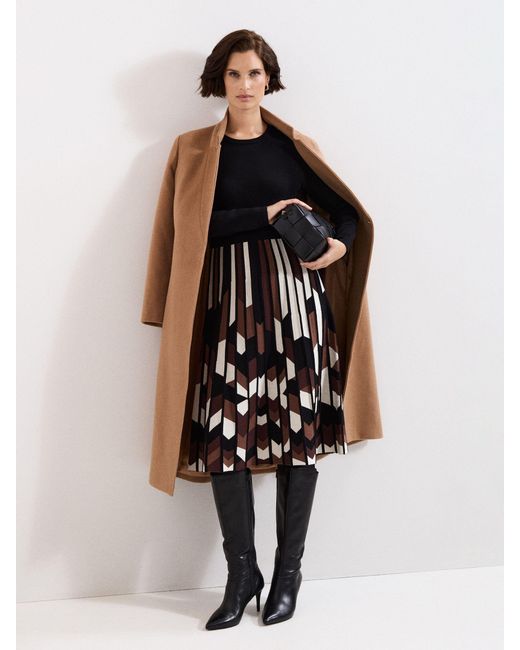 Phase Eight Brown Maci Pleated Dress
