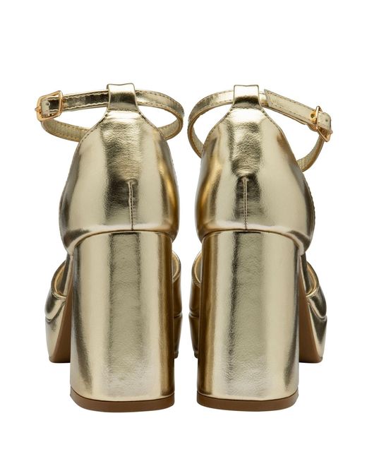 Ravel Metallic Strappy Open Toe Platform Sandals