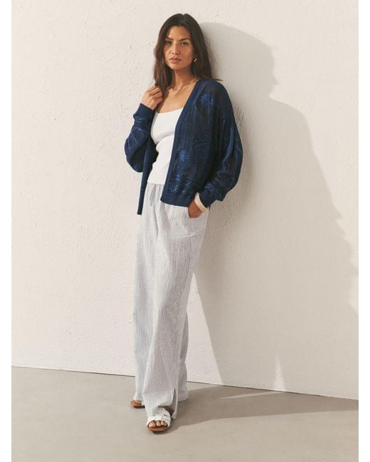 Next Blue Palm Tree Pattern Cardigan