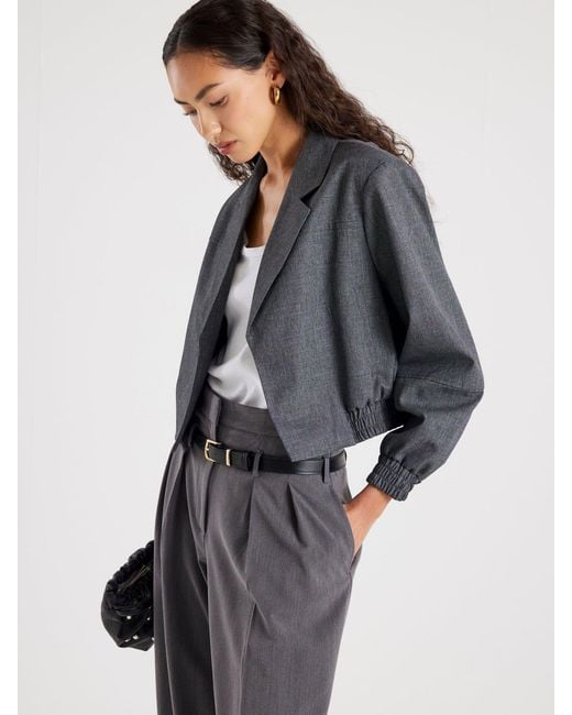 River Island Gray Collared Smart Bomber Jacket