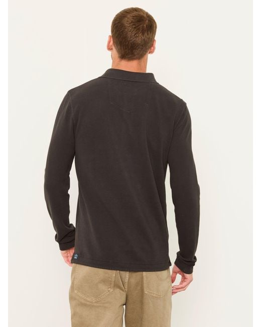 FatFace Black Fatface Long Sleeve Pique Polo Shirt for men