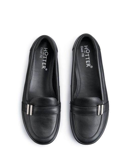 Hotter Black Extra Wide Fit Clay Slip-On Shoes