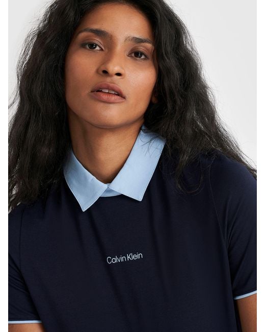Calvin Klein Blue Brooke Short Sleeve Polo