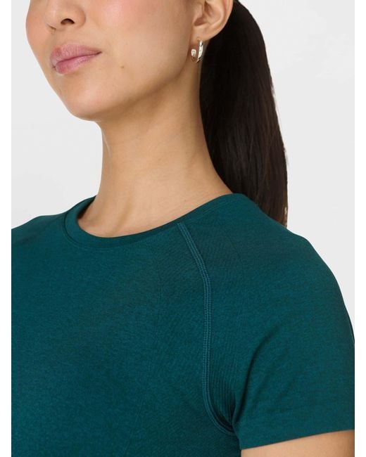 Sweaty Betty Green Women's Athlete Seamless Workout T-shirt