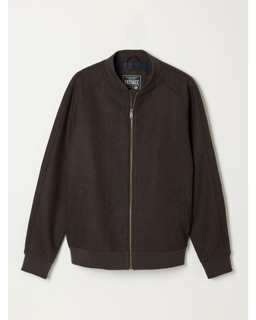 FatFace Black Fatface Wool Mix Bomber Jacket for men