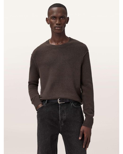 AllSaints Brown Allsaints Statten Crew Jumper for men
