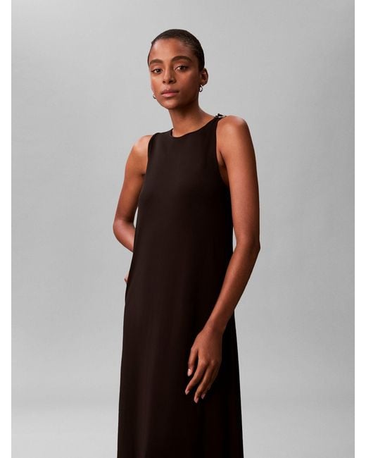 Calvin Klein Refined Jersey Hardware Dress in Black