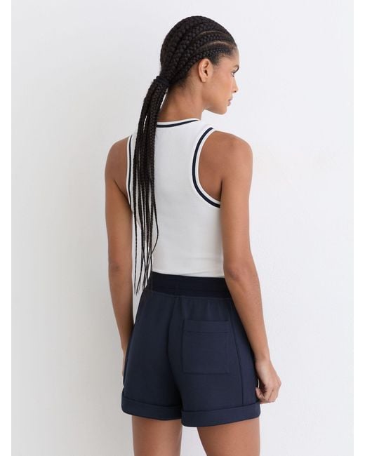 Reiss Blue Premium Interlock Drawstring Shorts