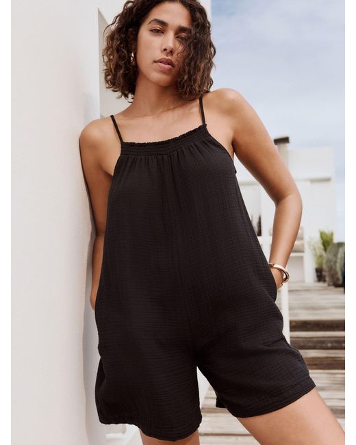 Next Black Double Cloth Playsuit