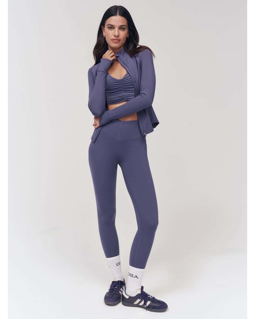 OSIA Blue Cinched Zip Through Jacket