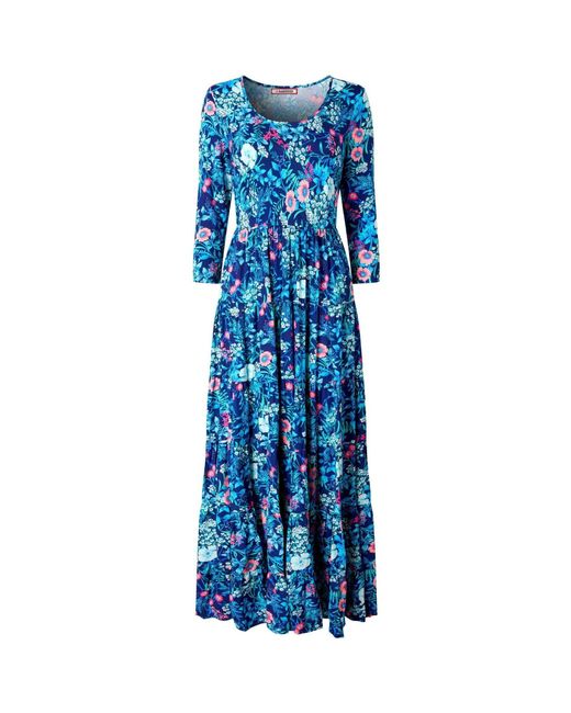 Joe Browns Blue Crinkle Cotton Maxi Dress