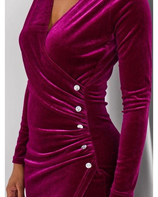 Joe Browns Purple V-Neck Stretchy Velour Dress