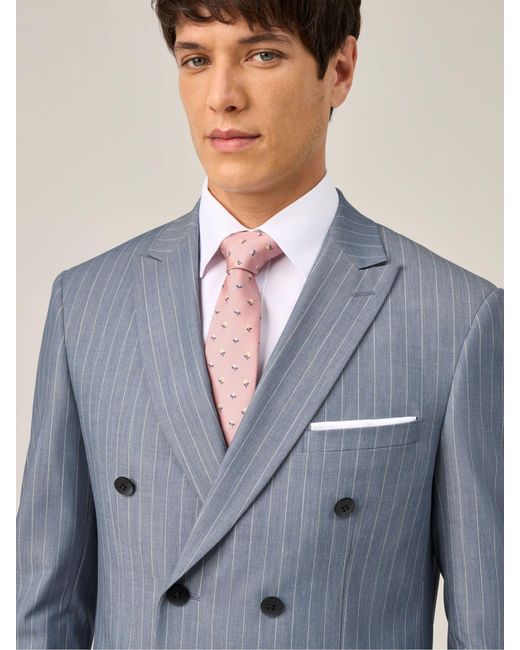 Skopes Blue Levins Double Breasted Suit Jacket for men