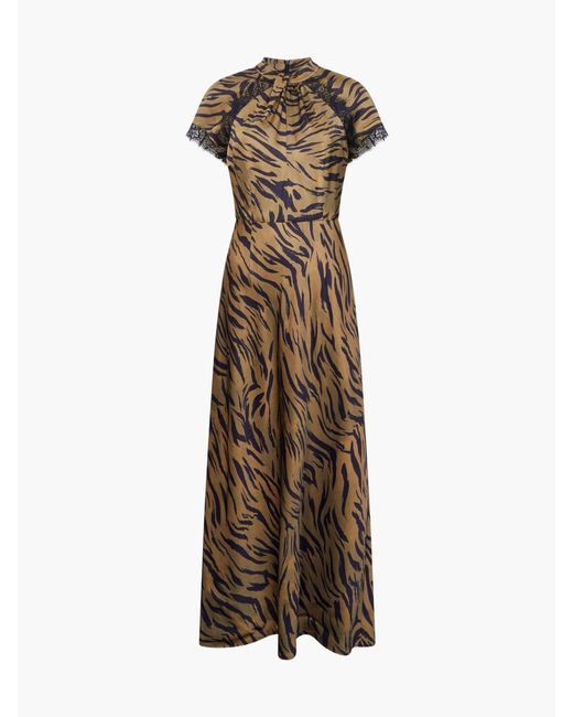 French Connection Natural Abilene Ennis Satin Lace Dress