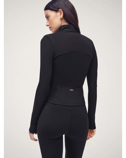 OSIA Blue Cinched Zip Through Jacket
