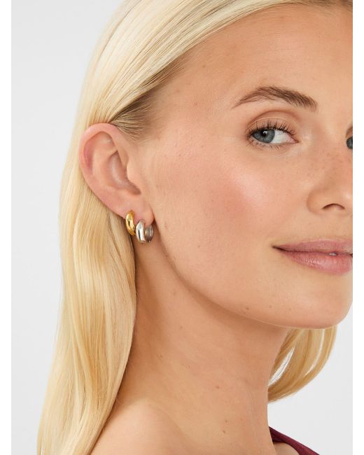 Accessorize Metallic 2-Pack Stainless Steel Hoop Earrings